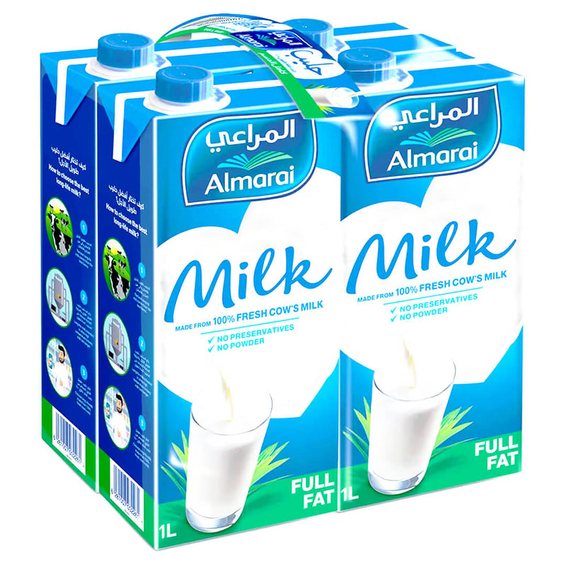 ALMARAI FULL Fat Milk (Long Life) 1ltr x 4 pack