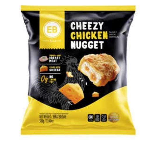 Frozen Cheezy Chicken Nugget 380gm Malaysia EB Brand