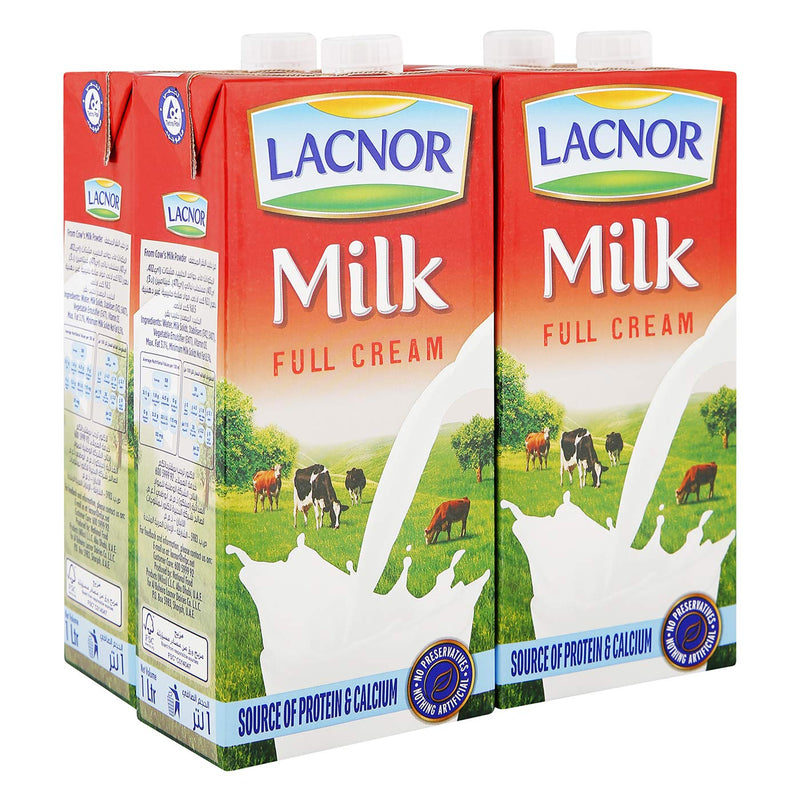 LACNOR Full Cream Milk 1ltr x 4pack