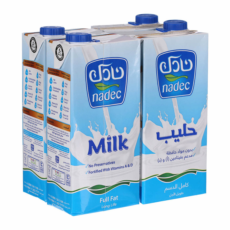 NADEC Full Fat Milk 1ltr x 4 pack